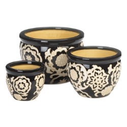 Floral Nights Ceramic Planter Set 